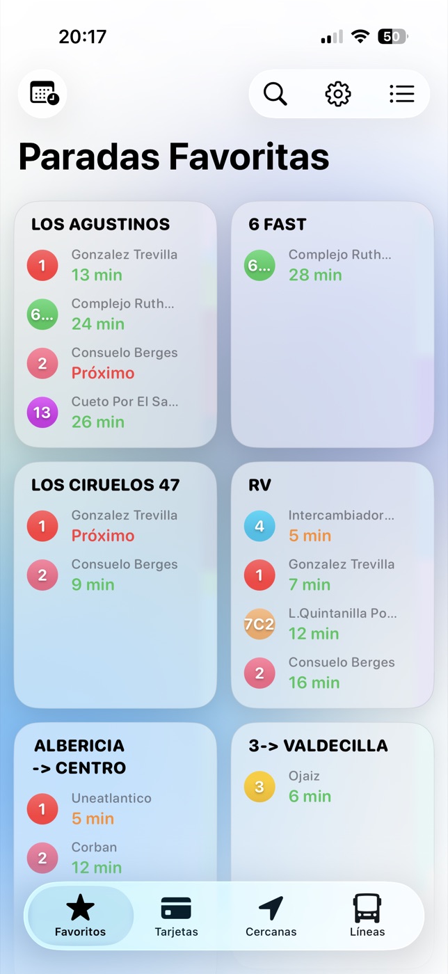 Paradas favoritas en BUSGo!
